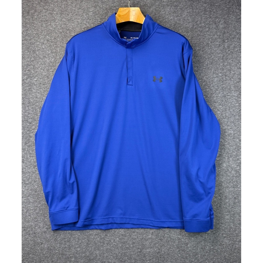 Under Armour Golf Mens‎ 2XL Royal Blue 1/4 Zip Pullover Long Sleeve Performance